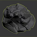 Gray Decorative Stone With Mountain Like Shape And Textured Surface On Dark Background