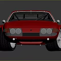 Red Classic Sports Car With Sleek Body Black Windows And Silver Wheels
