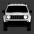 White SUV with Roof Rack Black Windows and Silver Wheels Design