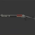 Modern Tactical Shotgun Featuring Red Bullets Black Grip Silver Barrel And Reflection Surface 3d model