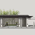New Chinese style gallery 3d model