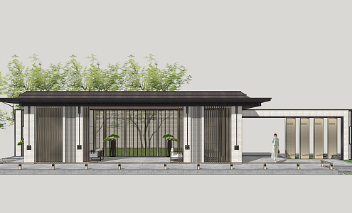 New Chinese style gallery 3d model