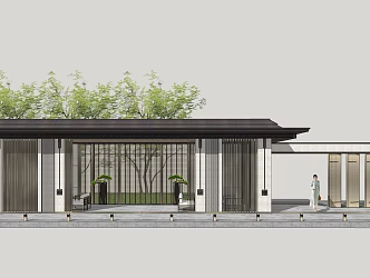 New Chinese style gallery 3d model