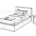 Modern Single Bed 3d model