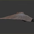 Pink Volcano Terrain Model With Central Crater And Curved Road Structure