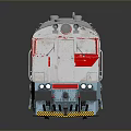 Classic Silver Red White Train Locomotive 3D Model With Smooth Reflective Surface 3d model
