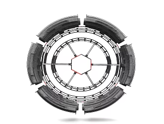 modern satellite 3d model