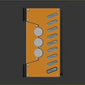 Industrial Electronic Control Unit With Orange Black Casing Warning Label And Knobs