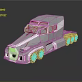 Futuristic Truck 3D Model With Sleek Design Large Windows And Metallic Finish