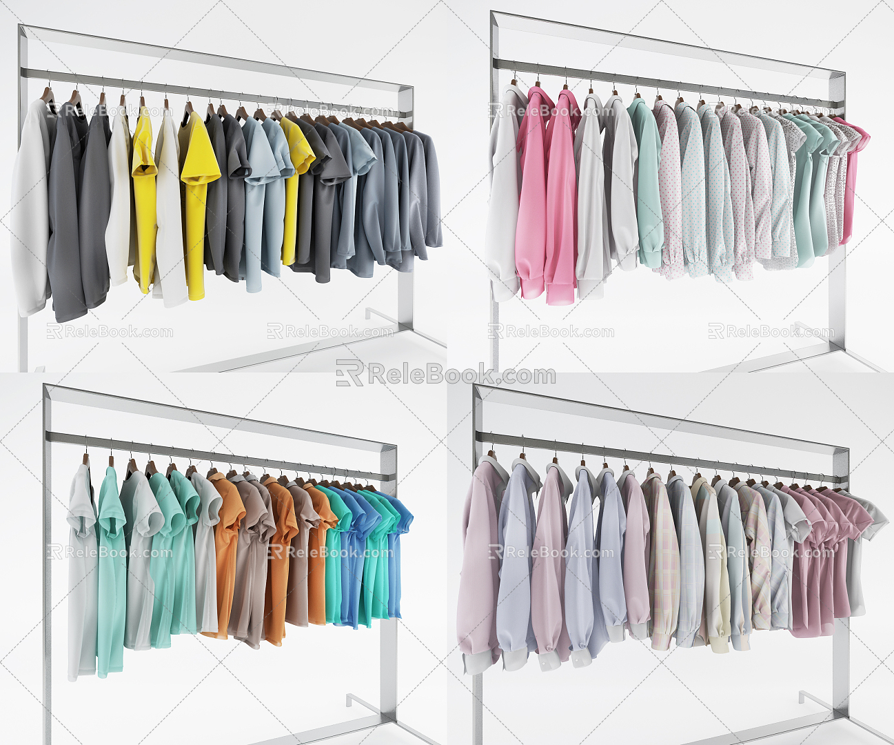 Modern display stand display stand clothes combination 3d model