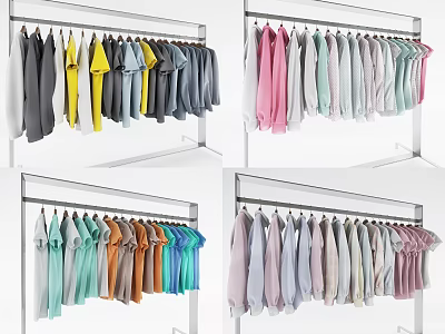 Modern display stand display stand clothes combination 3d model