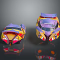 Colorful Abstract Polygonal Car Models With 3D Rendered Design And Reflective Surfaces 3d model