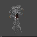 Industrial Equipment High Voltage Transmission Tower Metal Structure with Insulators and Warning Sign