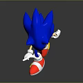 Sonic the Hedgehog Blue Hedgehog With Green Eyes White Gloves Red Shoes In Running Pose