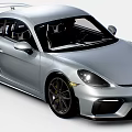 Silver Sports Car With Sleek Design Front Headlights And Alloy Wheels