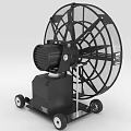 Industrial Air Cooler Fan With Black Metal Frame Large Wheels And Portable Design