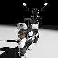 Stylish White Electric Scooter With Black Seat Front Wire Basket And Rearview Mirrors