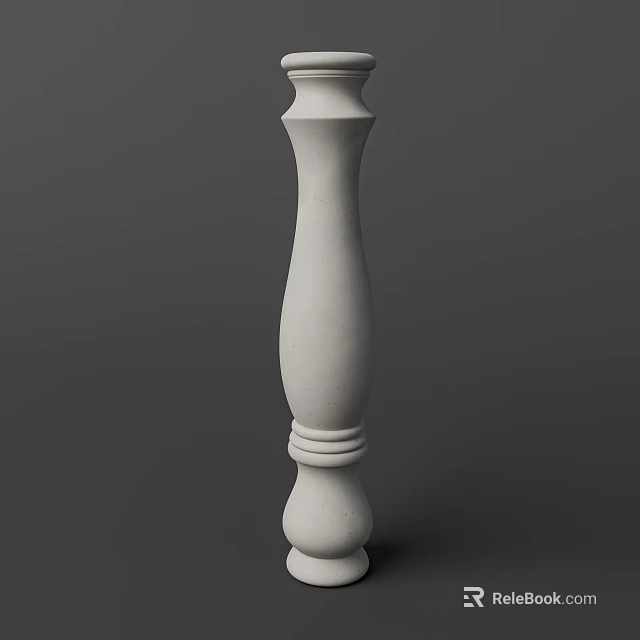 White Classical Decorative Column With Elegant Structure And Detailed Carvings 3d model