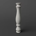 White Classical Decorative Column With Elegant Structure And Detailed Carvings 3d model