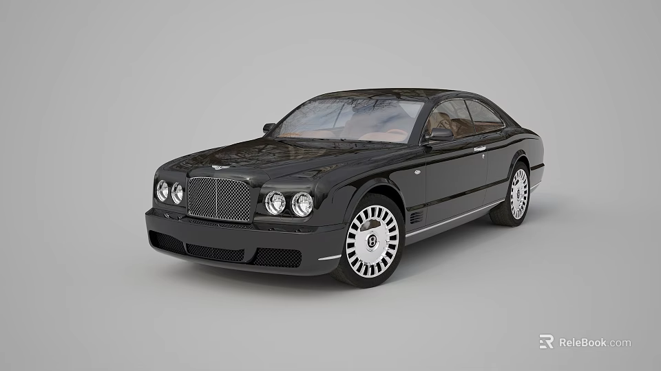 Black Bentley Coupe With Shiny Exterior Classic Design And Premium Wheels 3d model 