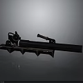 Black Mechanical Tool With Metal Bracket Handle And Cylindrical Body Design
