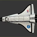 Detailed NASA Space Shuttle Model With White Body And Black Wings