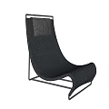 Two Stylish Modern Leisure Chairs With Gray Cushions And Metal Frame Design