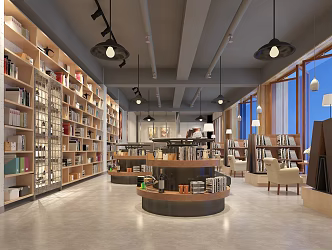 Industrial LOFT Bookstore 3d model