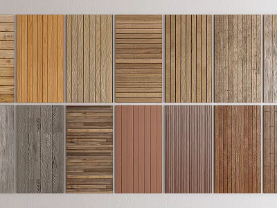 Different Wooden Flooring Types Featuring Various Wood Grain and Color Designs 3d model