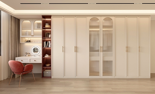 modern wardrobe cream wardrobe 3d model