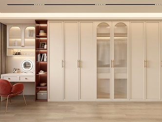 modern wardrobe cream wardrobe 3d model