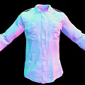 Camouflage Military Style Long Sleeve Shirt With Front Pockets And Collared Design