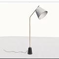Modern Floor Lamps With Golden Poles Dark Bases And White Shades For Home Decor