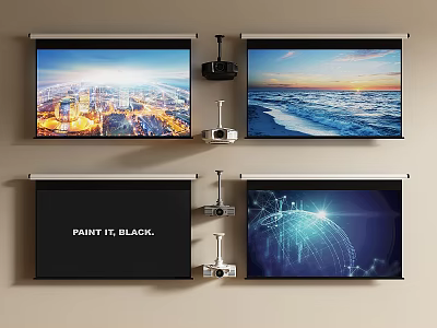 Projection Monitoring System With Multiple Projection Screens Projectors And Various Visual Displays 3d model