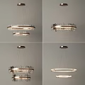 Modern Round Crystal Chandelier With Double Layer Design For Interior Lighting Decor 3d model