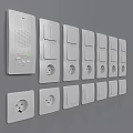 White And Black Electrical Switches And Sockets With Various Designs And Types