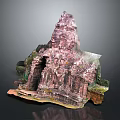 Ancient Stone Temple Structure With Intricate Carvings Rocky Steps And Natural Vegetation