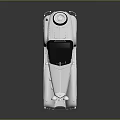 Silver Classic Convertible Car With Black Soft Top And Vintage Design