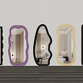 Modern Full-length Mirror Floor Mirror Ins Style Dressed Mirror Shaped Mirror Art Mirror 3d model