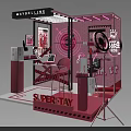 Maybelline Exhibition Booth Display Shelves With Superstar Matte Lipstick And Pink Theme Interior Design