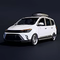 White Modern Minivan Car With Roof Storage Rack And Sleek Exterior Design