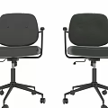 Green Fabric Office Chair with Button Tufted Backrest Black Metal Arms Swivel Base and Wheels