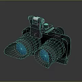 Binocular Night Vision Goggles With Metal Mount And Blue Illuminated Lenses