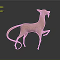 Bronze Dog Sculpture In Standing Pose With Curved Tail Design