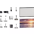 Professional Commercial Projection Equipment With Projectors Screens And Mounts For Business