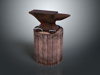 Anvil forging hammer iron 3d model