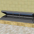 Residential Building Skylight Structure With Open Cover Yellow Tiled Wall And Base