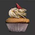 Delicious Cupcake With Swirled Frosting Fresh Strawberry And Colorful Sprinkles