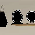Modern Decorative Mirrors with LED Lights in Different Shapes on Wooden Shelf