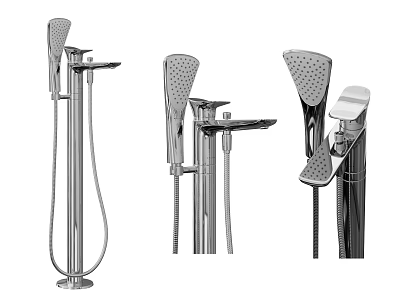 Modern Shower Head Fixtures With Different Styles Including Handheld And Overhead Sprayers In Stainless Steel 3d model